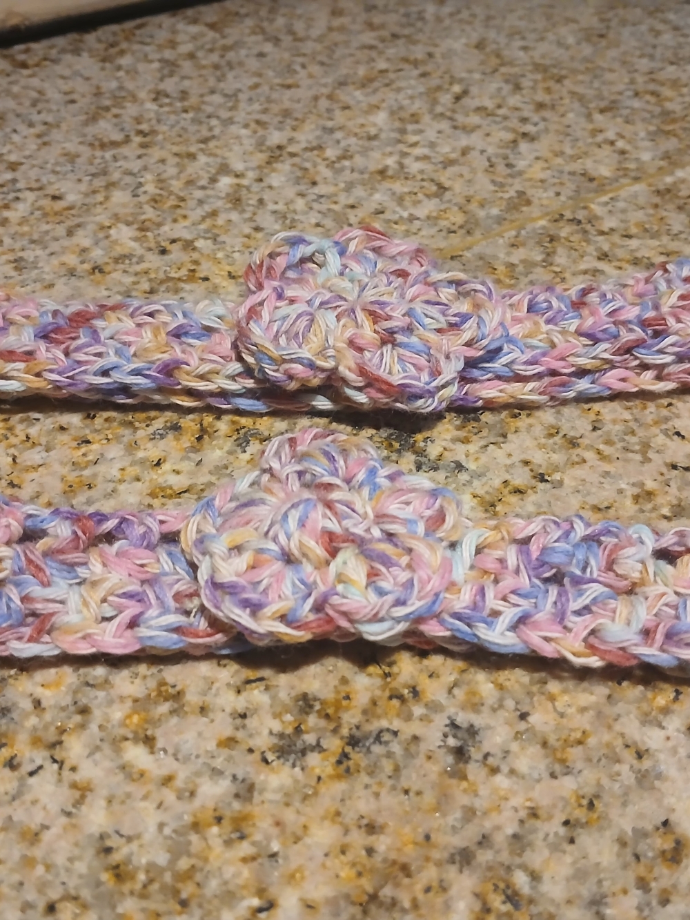Set Of Two Pastel Multicolor Crochet Flower Headband for Women